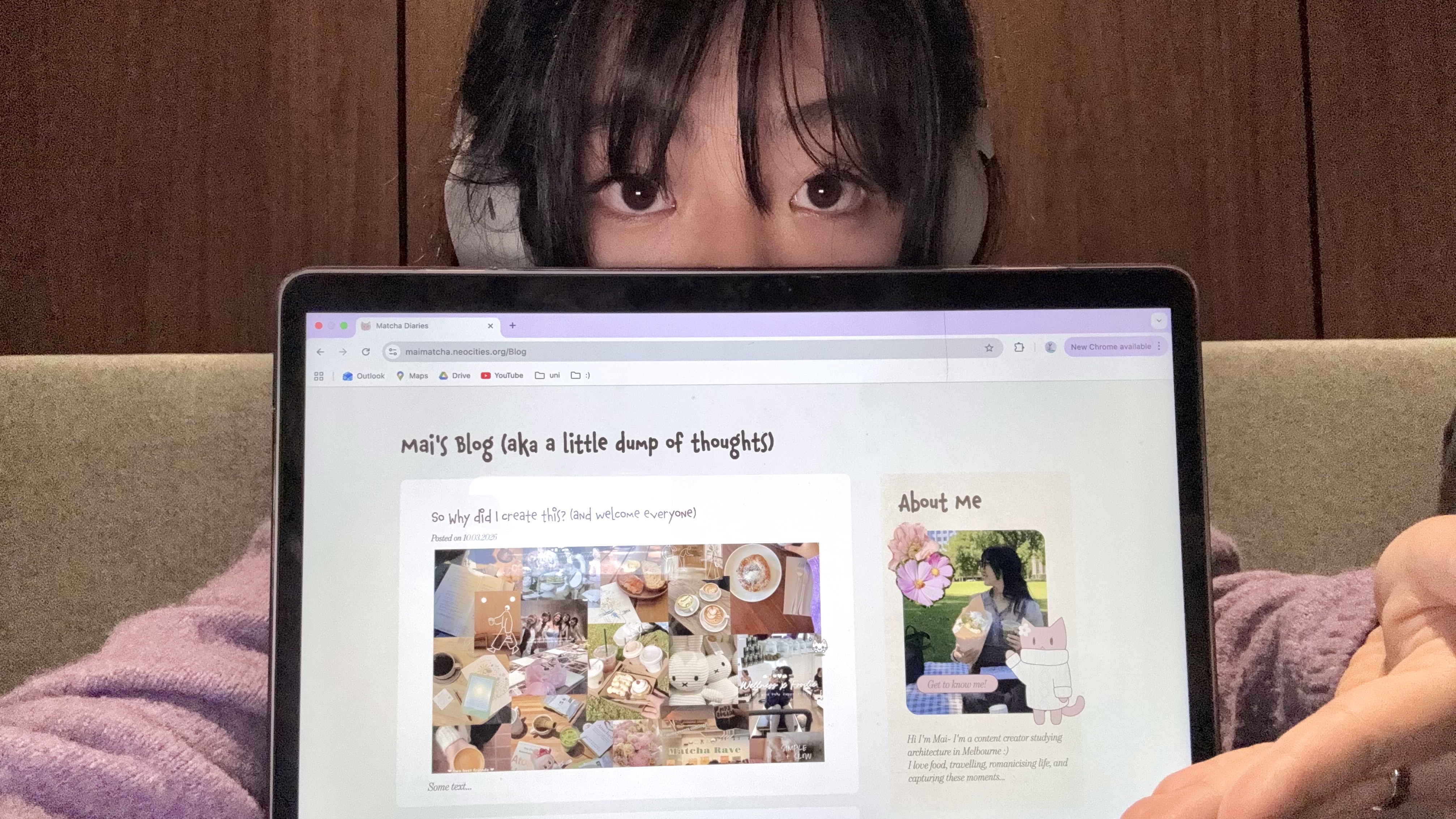 Behind the Scenes photo of my website creation